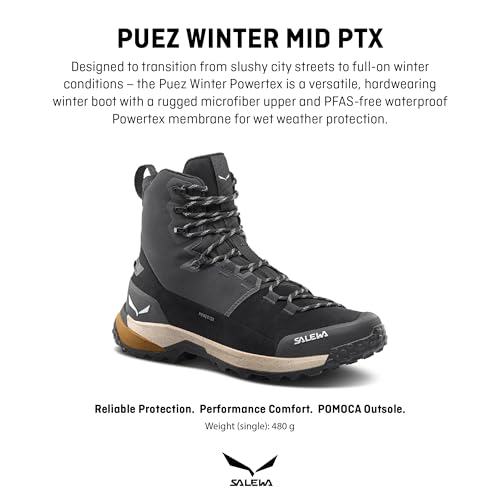 Image of Salewa Men's Puez Winter Mid Powertex Waterproof Insulated Trail Boots for Hiking & Trekking