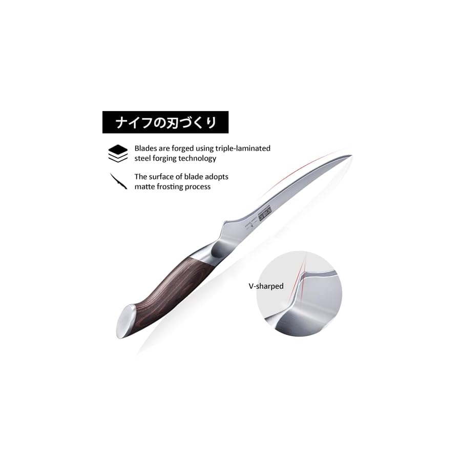 HOSHANHO Fillet Knife 7 Inch, Super Sharp Boning Knife in High Carbon Steel AUS-10, Professional Japanese Fish Knife for Meat Poultry Cutting