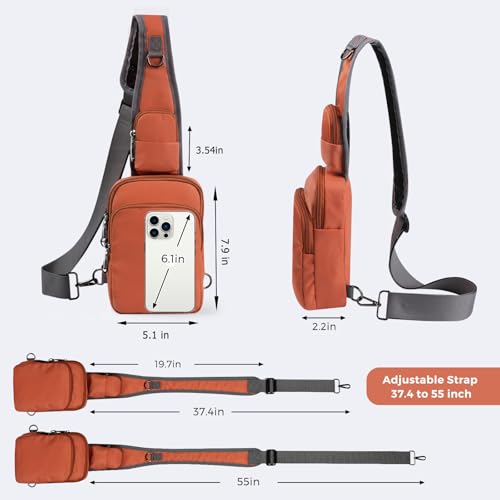 Image of Sling Bag, Crossbody Bag with Zipper Lock, RFID & Water Resistant for Women and Men Small Chest Bag for Travel Casual