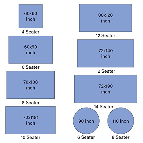 Cotton Block Print Tablecloth-Indian Tablecloths For Rectangle Tables- Long Outdoor Washable Table Cover - Multiple Sizes For Wedding, Christmas (12 Seater- 72X140 Inches) #TOP4