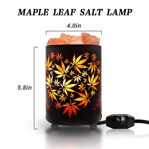 Salt Lamp, Himalayan Rock Lamp, Dimmer Brightness Salt Lamps, Metal Basket Night Lamp With Leaf Pattern, Suitable For Bedroom, Living Room Decor And Gifts #TOP2