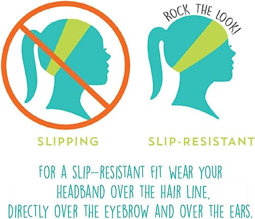 Black Workout Headband For Women,Sweat Bands For Women's,Moisture Wicking Non Slip Sports Wide Headbands For Yoga Running Travel Fitness Athletic Exercise Runner Gym #TOP2