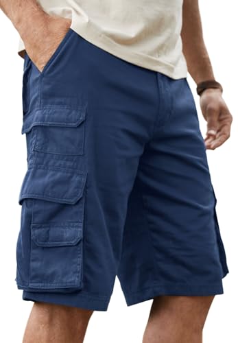 Boulder Creek by Kingsize Men's Big & Tall Ranger Stacked Cargo 12 Pocket Short - 46, Navy