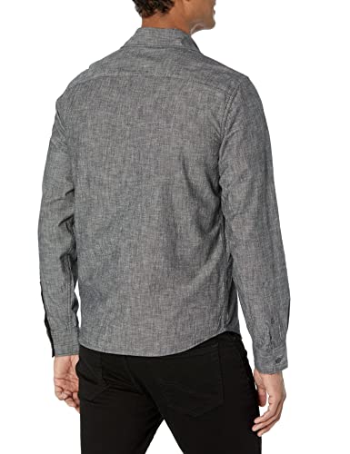 Gap Mens Long Sleeve Chambray Woven Button-Down Shirt, Black Wash, Large Us #TOP1