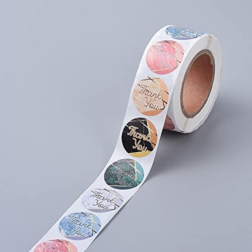 50 X Mixed Thank You Stickers, Adhesive Sticker TAG Labels, for Envelopes, Bubble Mailers and Bags, Mixed Color, 25mm