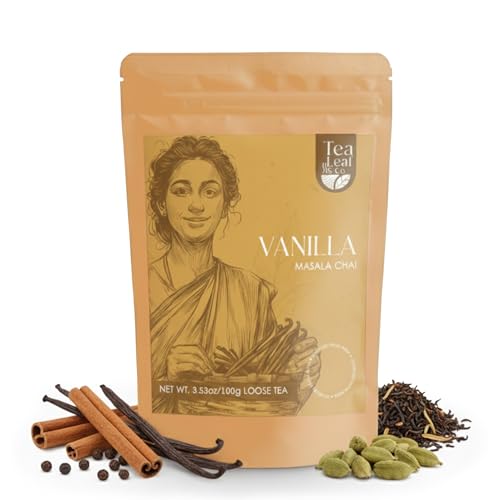 Image of Vanilla Masala Chai Black Tea Loose Leaf 100gm /3.5oz, Make Upto 50 Servings