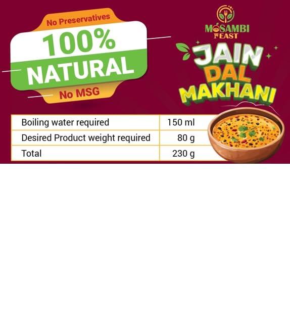 Image of MOSAMBI FEAST Ready to Eat Jain Dal Makhni | Zero Preservatives | Rich & Creamy