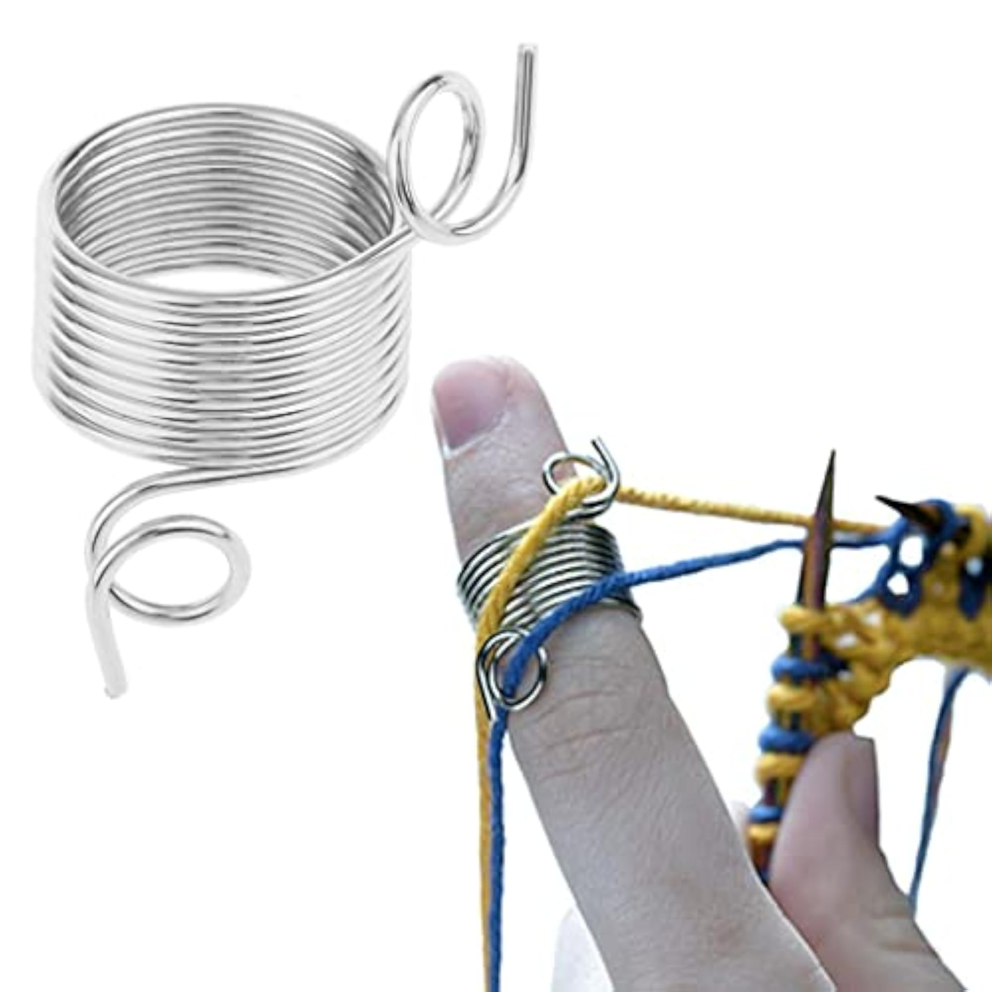 8xNickle Plated Wire Yarn Stranding Guide Knitting Thimble 15mm
