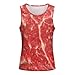 Raw Meat Pork Pattern Men's Tank Tops Summer Sleeveless T-Shirts Gym Workout Tee Casual Beach Tee
