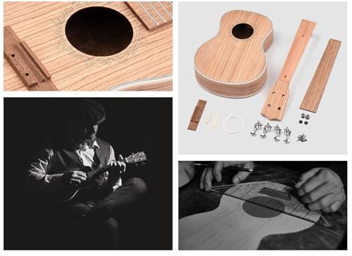 Kit bricolage ukulélé 26 pouces ensemble auto-assemblage guitare hawaïenne 4 cordes