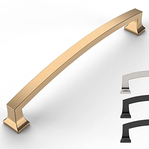 9BUILD 7 Inch Bronze Cabinet Pulls - 10 Pack Champagne Bronze Kitchen Cabinet Hardware - Handles for Cabinets and Cupboards