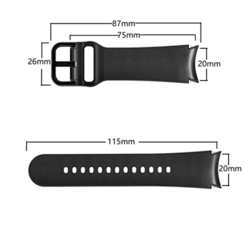 Correas de silicona y cuero de 20 mm para Samsung Galaxy Watch 4 sin huecos 7