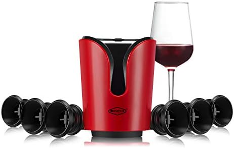 SINCHI Vacuum Wine Preserver Keeps Wine Fresh up to 10 Days, 6 Wine stoppers for Wine Bottles + 1 Electric Vacuum Pump Wine Saver Set, Ideal Gift for Wine Lovers