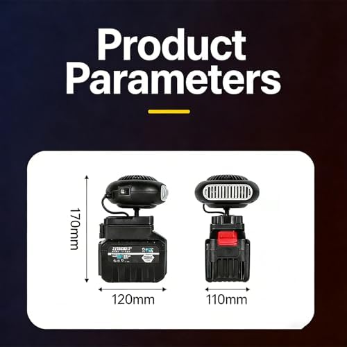 Battery Powered Space Heater, Battery Operated Heaters For Indoors, Dual USB, With 3000mah Rechargeable Batteries, Wireless, Portable, Silent, And Anti-Tilt Design For Cars/Camping (15-cell) — view 8