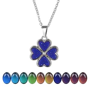 FM FM42 Temperature Sensing Color Changing Pendant Necklace with 19.29″ Stainless Steel Rolo Chain