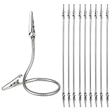 10-Pack Double-Headed Alligator Clip Holders,11.02 Inch Long Display Organizer, Bendable Flexible Arms for Office Memos, Photos & DIY Metal Double-Sided Design with Mini Prongs