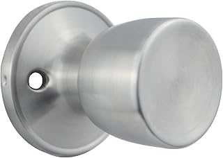 Comfhouse Conical Ball Satin Nickel Single Dummy Door Knob, Interior Half Dummy Door Knob, Decorative Dummy Door Knob, Non-Turning Dummy Door Knob, Inactive Stainless Steel Dummy Door Knob,1 Pack
