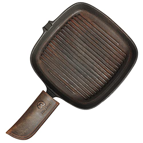 Ringsun Genuine Leather Cast Iron Skillet Handle Cover, Pot Holder Handle Sleeves Heat Resistant Potholder For Cast Iron Cookware Skillet Handle Cover, Rs03 #TOP5