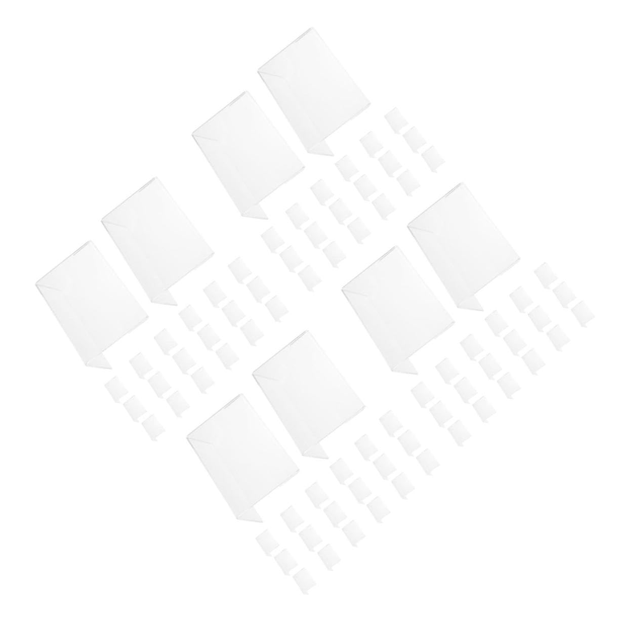 NUOBESTY 4 Sätze Transparente Acryl Preisschild Halter Förmige Tischaufsteller Für Preisetiketten Installieren Für Produktanzeigen Und Werbung 20 Stück * 4