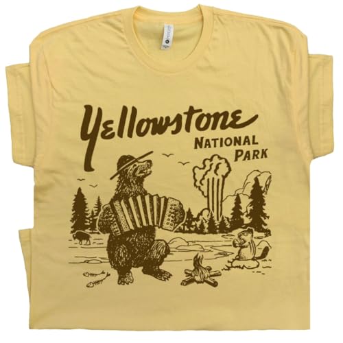 XL - Y Stone T Shirt Vintage National Park Shirt for Men Women Retro Bear Tshirt Old Faithful Grand Canyon Cool Graphic Tee