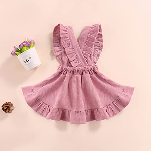 MERSARIPHY Baby Girls Suspender Dress Infant Embroidered Straps Skirt Overall Dresses Winter Fall Clothes4