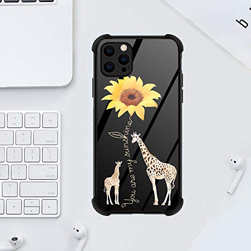 Zhegailian Iphone 12 Case,Giraffe Sunflower Iphone 12 Pro Cases For Girls/Women,Unbreak Reinforced Corners Fashoin Back Cover Soft Tpu Bumper Frame Full Body Case Designed For Iphone 12/Iphone 12 Pro #TOP6