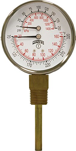 Winters TTD Series Steel Dual Scale Tridicator Thermometer with 2