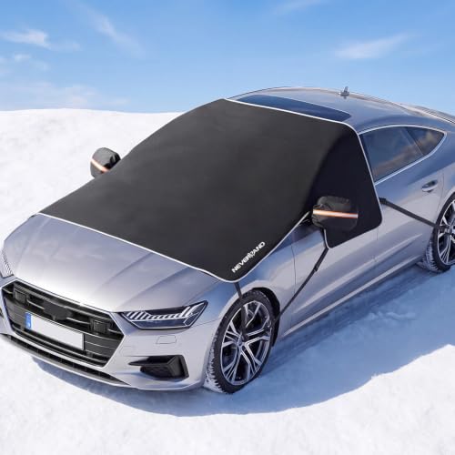 NEVERLAND Car Windshield Cover for Ice and Snow - Universal Windshield Snow Cover for Winter Frost Hail Guard with Side Window and Rearview Mirror Protector, Suitable for Most Cars, SUVs & Trucks