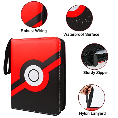 Trading Card Binder 4 Pocket, Fome Portable Card Binder Trading Card Holder With 480 Cards And 60 Removable Sleeves, Binder Photo Album Suitable For Yugioh Mtg Tcg Game Cards, Sports Cards #TOP4