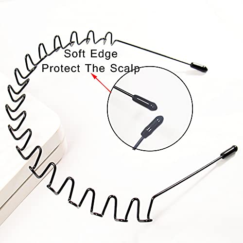 Zcmy 4Pcs Fashion Hairbands Metal And Plastic Hairbands For Men Women's Comb Headbands Sweatband Unisex Hair Bands Wavy Hair Hoop For Home,Outdoor,Sport, Black, 6.3×5.51 X0.98 Inch (Zc-0025My) #TOP1