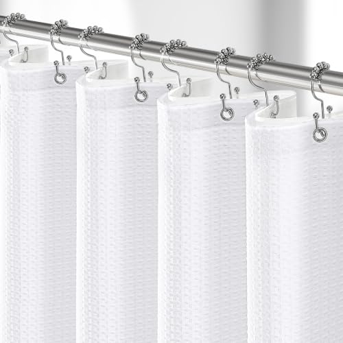 Dynamene 3 in 1 Waffle Shower Curtain Set with PEVA