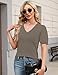 LOMON Short Sleeve Sweater for Women V-Neck Trendy Spring Summer Lightweight Knit Tops Ladies Business Casual Outfits Women Fashion Clothing (Camel,M)