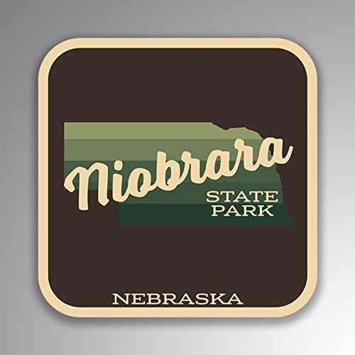 JMM Industries Niobrara State Park Nebraska vinilo adhesivo retro aspecto vintage, paquete de 2 4 pulgadas por 4 pulgadas Premium calidad UV