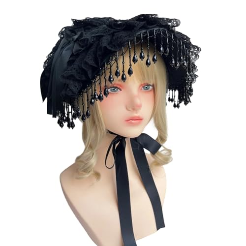 Bonnet punk fait main en dentelle haut de gamme pour événement et costume gothique