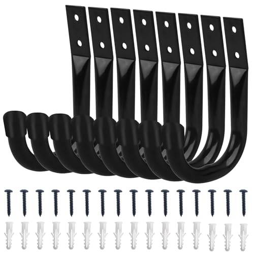 WMYMON Heavy Duty Hooks Garage Hooks Ladder Hooks Hook for Hanging Heavy Duty 30kg per Hook(8-Pcs Set) L11cm*W86cm*H10cm