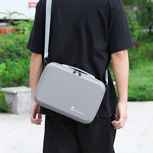 Skyreat Mini 3 Pro Case, Portable PU Leather Storage Shoulder Bag for DJI RC Controller and Accessories, Grey