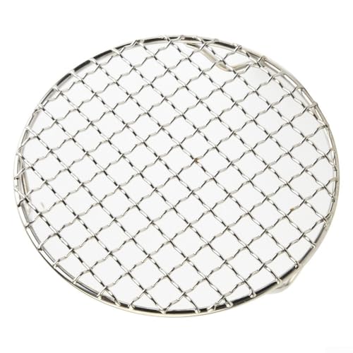 Estante de enfriamiento redondo 201 de acero inoxidable para hornear, circulación eficiente del aire, borde reforzado de alambre de 1,8 mm de grosor, agujeros de 1,2 cm, varios tamaños para horno