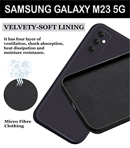 Image of A rtistque Liquid Silicone Matte Shockproof Flexible with Camera Protection Soft Back Cover Case for Samsung Galaxy M23 5G - Black
