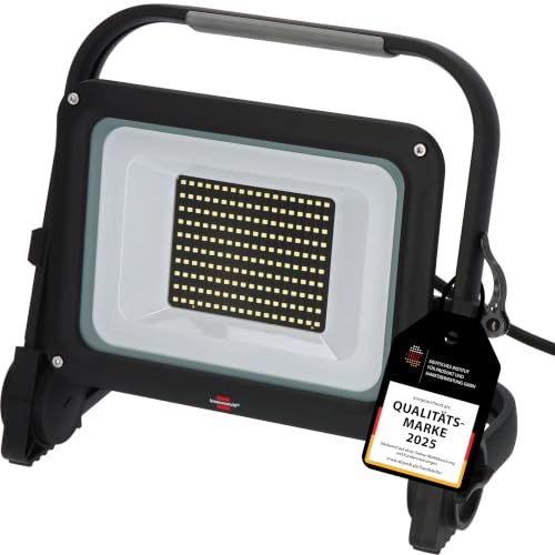 Brennenstuhl foco LED de trabajo JARO 14060 M/luz 100W para exteriores (foco exterior con cable de 5m, proyector LED 11500lm de aluminio, regulable, IP65)