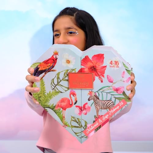 Whimsy Beauty Organic & Safe Make U Pretty Makeup Kit| Safe, Non-Toxic Beauty Set for Girls & Teens | Eye Glitter, Lip Cheek Tint, Lip Gloss,Eye Liner, Nail Paint and Mermaid Brushes (Pack of 15)