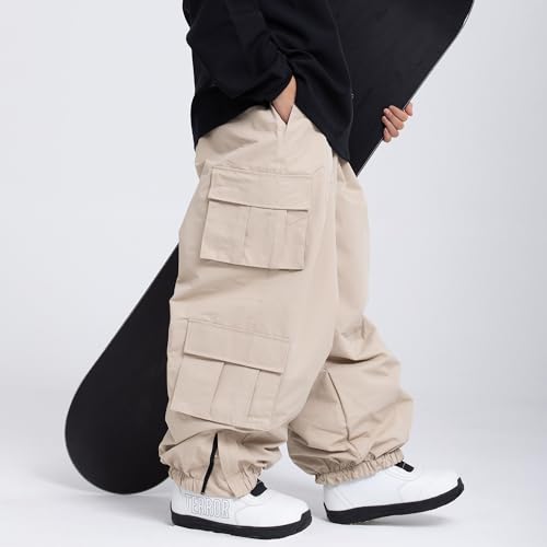 SNOWVERB Calça feminina masculina folgada impermeável para snowboard unissex para neve com isolament