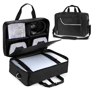 Kottwca Tasche Kompatibel mit für Disk/Digital Edition, Spielkonsole‌ Tasche, Reisetasche für Konsole Controller, Spiel-Discs, Gaming-Headset und anderes Zubehör-Schwarz