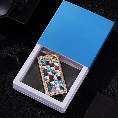 Encendedor portátil con diseño incrustado de rhinestones miniatura 7