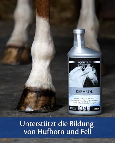 EQUISTRO® Kerabol | Ergänzungsfuttermittel für Pferde | Fördert ein gesundes Hufwachstum | Soforthilfe bei geschädigtem Hufhorn | 1L
