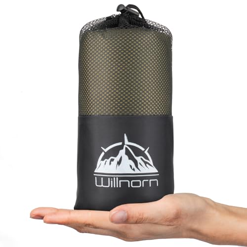 WILLNORN 2in1 Hüttenschlafsack aus Mikrofaser, Hüttenschlafsack mit...
