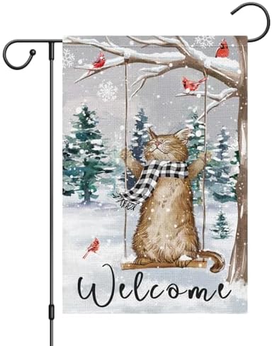 BLKWHT Weihnachts-Schneemann-Gartenflagge, 30,5 X 45,7 Cm