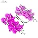 Fnize Artificial Orchid Stems Real Touch Latex Phalaenopsis Branches Faux Cymbidium Flowers 9 Large Petals 38 Inches 2pcs (Rose red)