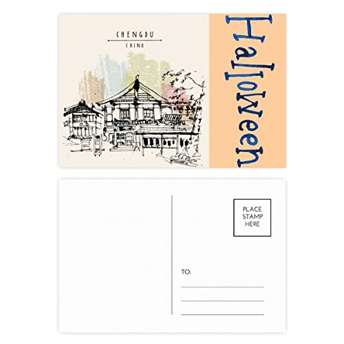 Cartes postales d'Halloween lot de 20 correspondance voyage Chine Chengdu