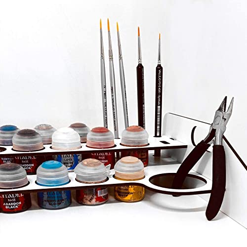 Silu- Paint Station Citadel-Farben. Organizer mit Kleiner Werkbank für Citadel Paints, mit Pinsel- und Werkzeughalter, zum Bemalen von W40K und Miniaturen