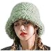 Kolylong® Mütze Damen Plüsch FischerMütze Elegant Plüsch Mütze Warm Weichem Innenfutter Breite Krempe Fellmütze Winter warme Wintermütze Kunstpelz Bucket Cap Eimerhüte für Frauen